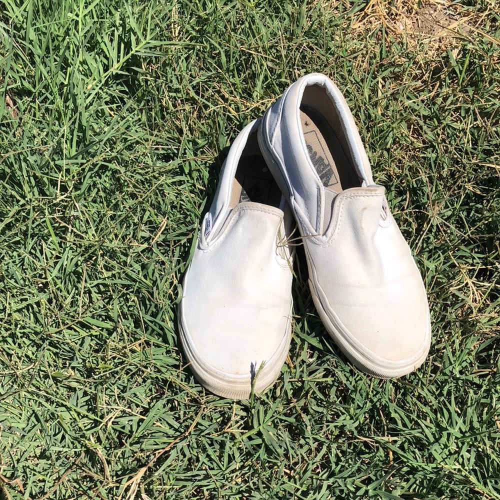 White slip-on Vans